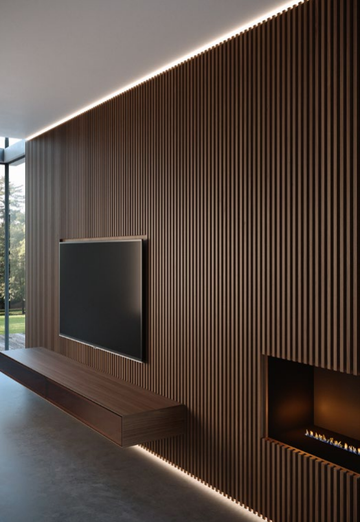 Design with wood paneling for elegance and warmth.